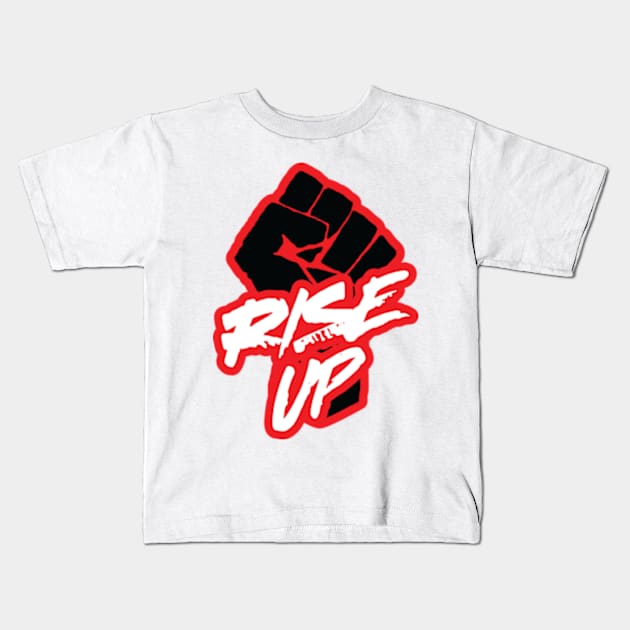 Rise Up Fist Kids T-Shirt by LaBearDod